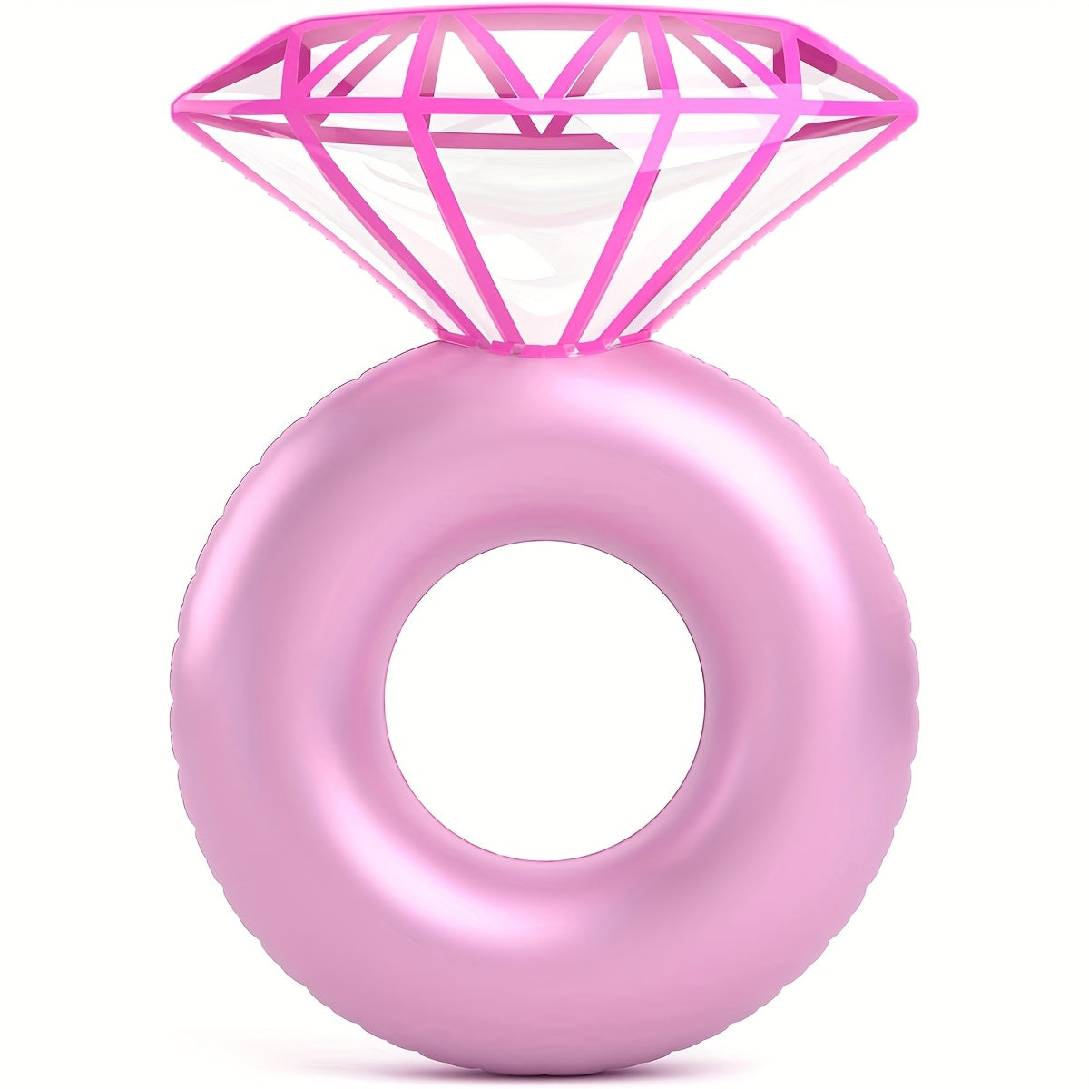 One PVC Swimming Ring, Inflatable Diamond Swim Float with Backrest Lounge Chair, Floating Bed Beach Pool Circle