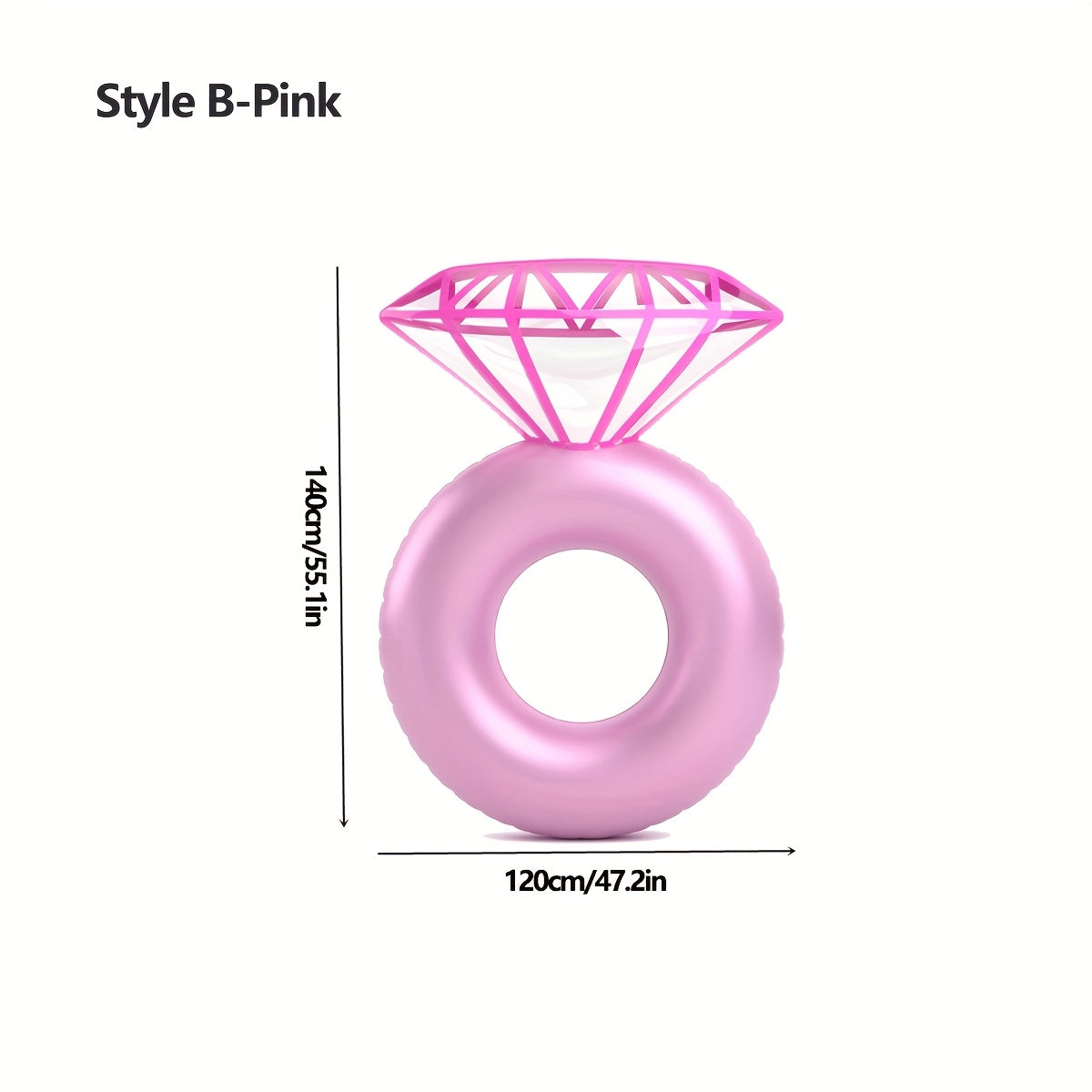 One PVC Swimming Ring, Inflatable Diamond Swim Float with Backrest Lounge Chair, Floating Bed Beach Pool Circle