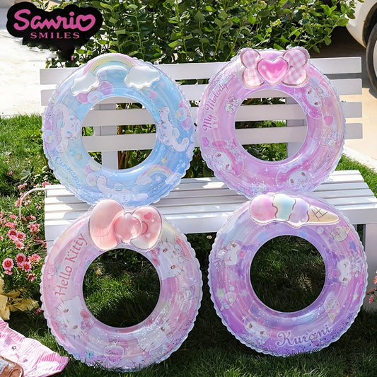 Sanrio Cartoon Inflatable Swimming Ring, Four Styles Available, Durable PVC Material, Perfect For Outdoor Pools, Beaches, Parties -- Holiday Gifts, Outdoor Swimming Accessories, Vibrant Pool Floats