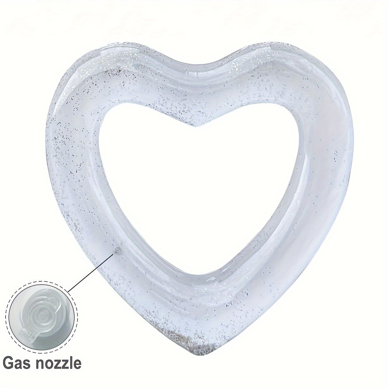 Heart Shape Swimming Ring With Sequin, Adult Thickened Swimming Ring Floating Bed, 35.43inch\u002F47.24inch